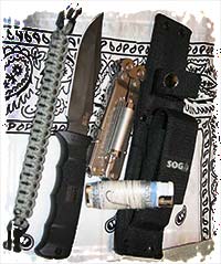 Sog knife with sheath