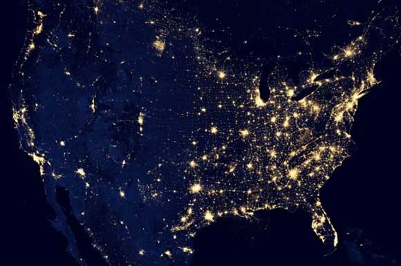 USA Night Map 