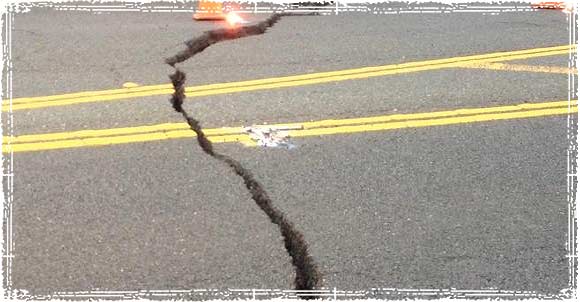 Roadway damage from Earthquake