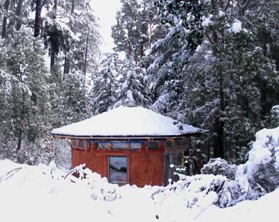 Straw Bale Home in the snow
