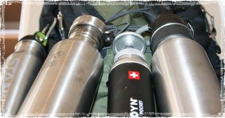 Stainless Steel Water Bottles with a Hiking Backpack