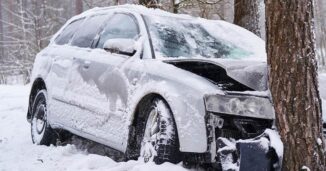 Car Broke down in the winter snow