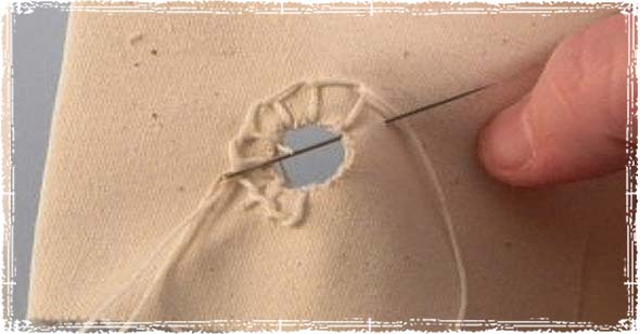 A quick button hole stitch