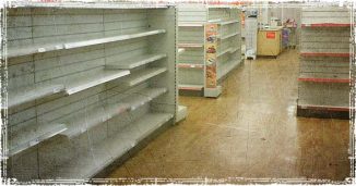 Empty Store Shelves before Storm hit