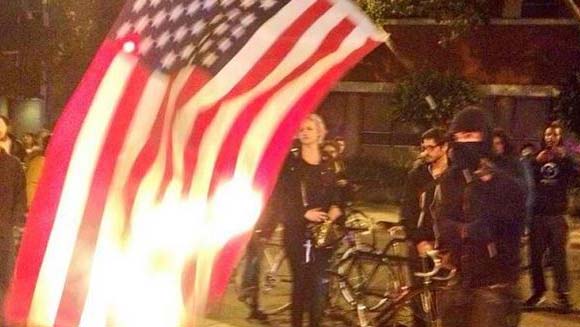 Burning American Flags