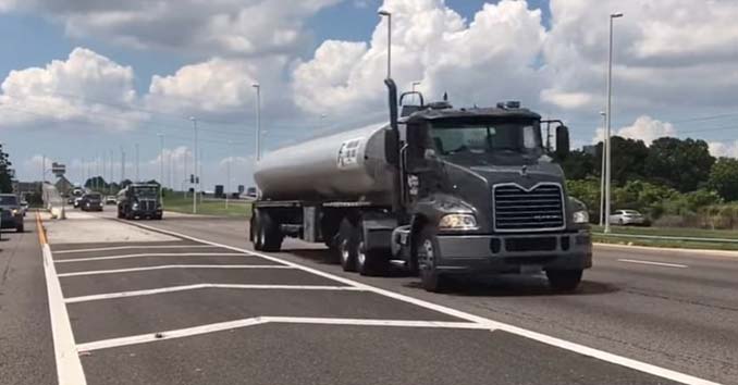 Gas Trucks with Police Escprts heading to Florida