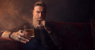 Guy drinking whiskey