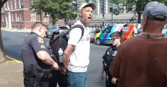 Christian arrested in Reading Pennsylvania at a Pride March.