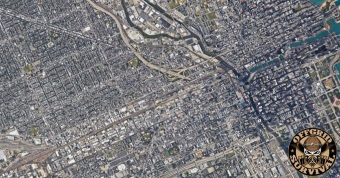 Google Earth Map View of a big city