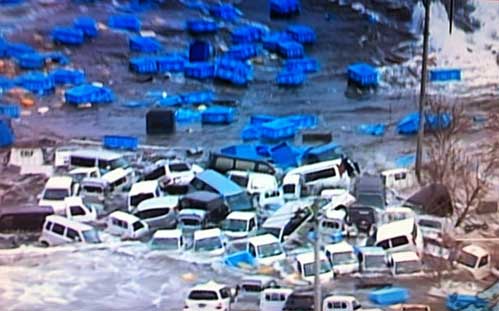 tsunami damage in Japan from 8.9 Earthquake