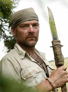 Survivorman Les Stroud with Knife
